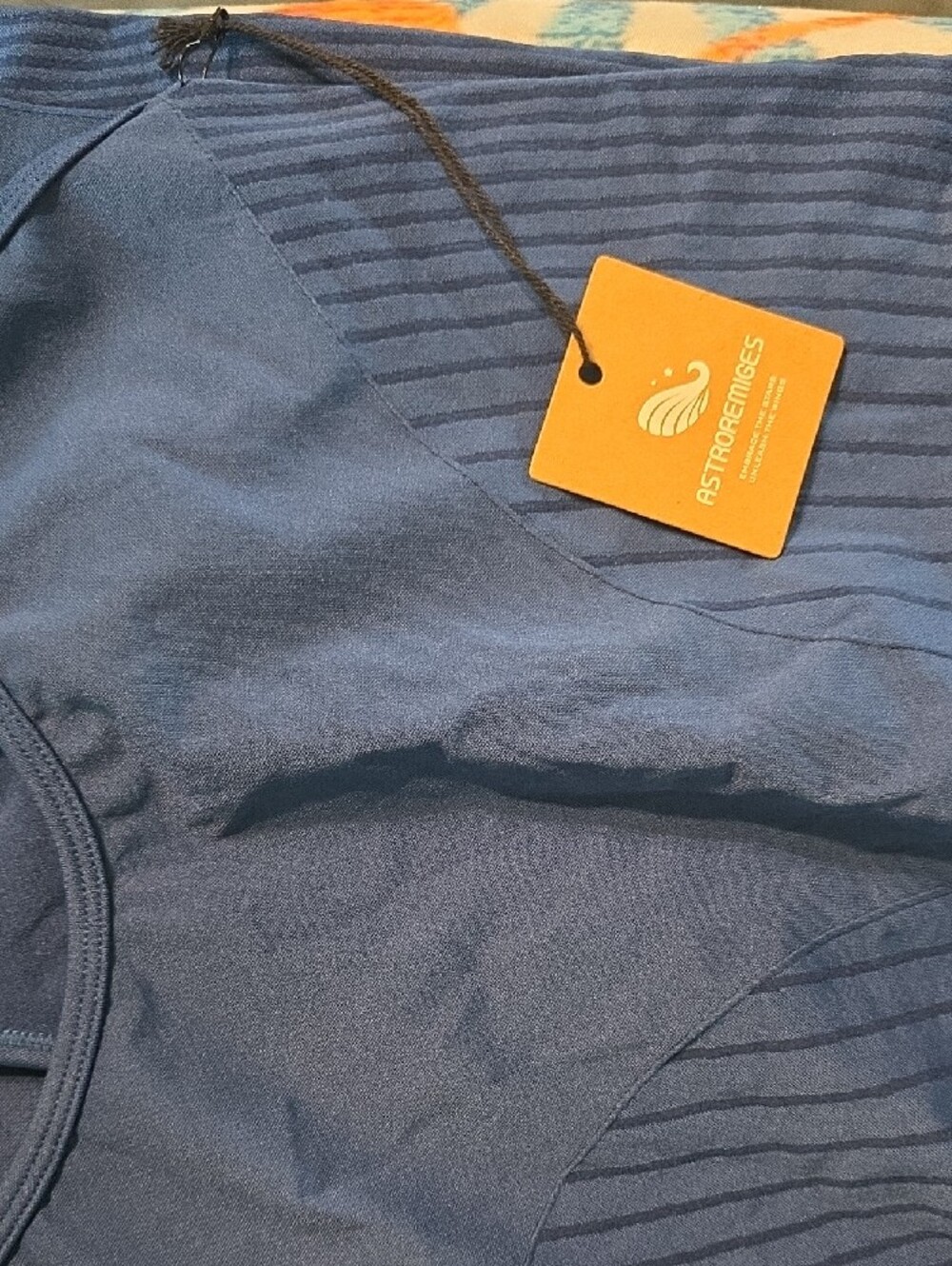 Seamless Blue Ribbed Jumpsuit - Picture 6 of 6